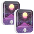 thumbnail image 1 of Yayeee 2-Pack Plug in LED Night Lights with Light Sensors Motion Detectors, Black Neon Road, 1 of 7
