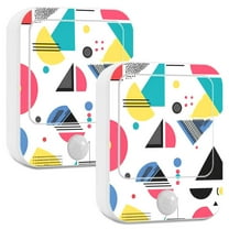 Yayeee 2-Pack Plug in LED Night Lights with Light Sensors Motion Detectors, Black Retro Pattern