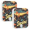thumbnail image 1 of Yayeee 2-Pack Plug in LED Night Lights with Light Sensors Motion Detectors, Black Sardines Pattern, 1 of 7