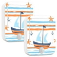 thumbnail image 1 of Yayeee 2-Pack Plug in LED Night Lights with Light Sensors Motion Detectors, Blue Nautical Pattern, 1 of 7