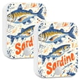 thumbnail image 1 of Yayeee 2-Pack Plug in LED Night Lights with Light Sensors Motion Detectors, Blue Sardines Pattern, 1 of 7