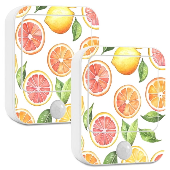 Yayeee 2-Pack Plug in LED Night Lights with Light Sensors Motion Detectors, Candy Orange