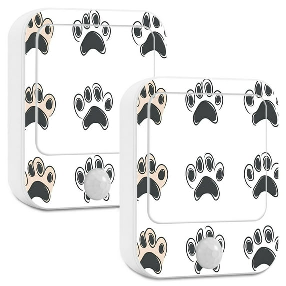Yayeee 2-Pack Plug in LED Night Lights with Light Sensors Motion Detectors, Cartoon Cat Paw