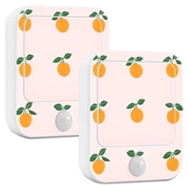 Yayeee 2-Pack Plug in LED Night Lights with Light Sensors Motion Detectors, Cartoon Citrus