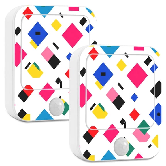 Yayeee 2-Pack Plug in LED Night Lights with Light Sensors Motion Detectors, Cartoon Graphic