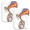 thumbnail image 1 of Yayeee 2-Pack Plug in LED Night Lights with Light Sensors Motion Detectors, Colorful Skeleton, 1 of 7