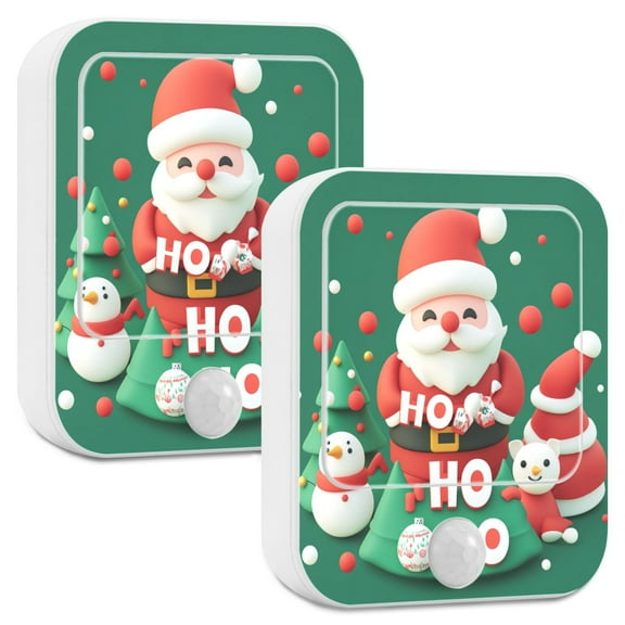 Yayeee 2-Pack Plug in LED Night Lights with Light Sensors Motion Detectors, Cute Christmas Pattern