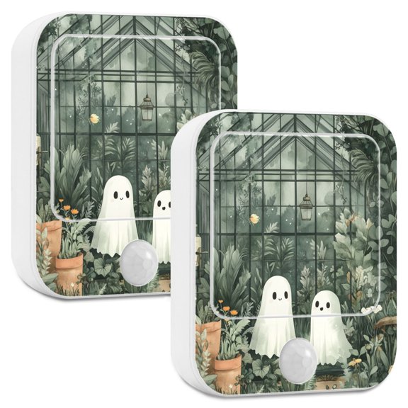 Yayeee 2-Pack Plug in LED Night Lights with Light Sensors Motion Detectors, Cute Ghosts Playing