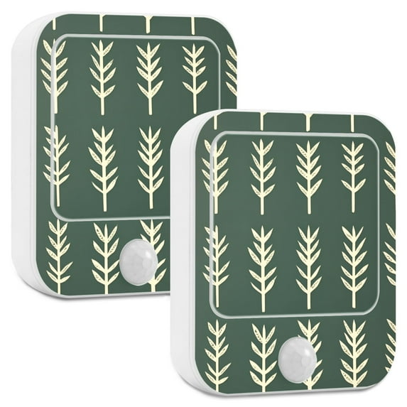 Yayeee LED Night Lights with Motion Detectors Auto Dusk to Dawn Light Sensors, 2 Pack, Dark Green Leaves