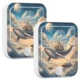 thumbnail image 1 of Yayeee 2-Pack Plug in LED Night Lights with Light Sensors Motion Detectors, Floating Whale, 1 of 7