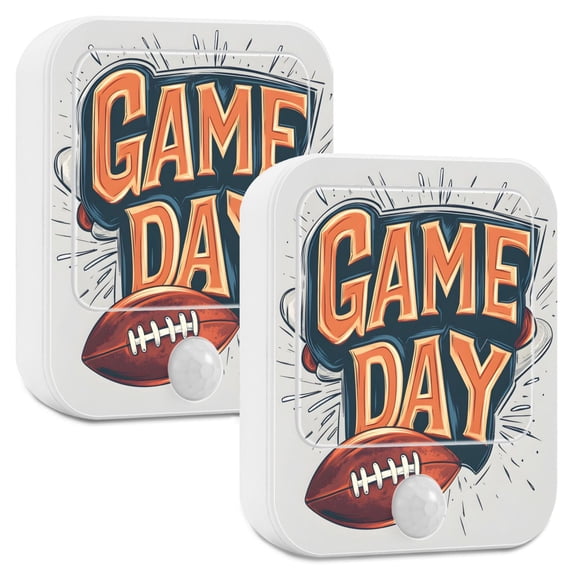 Yayeee LED Night Lights with Motion Detectors Auto Dusk to Dawn Light Sensors, 2 Pack, Game Day