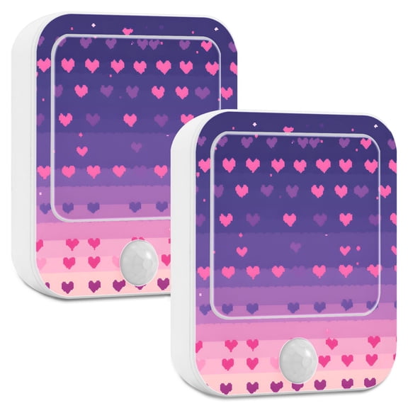 Yayeee LED Night Lights with Motion Detectors Auto Dusk to Dawn Light Sensors, 2 Pack, Gradient Love
