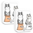 thumbnail image 1 of Yayeee LED Night Lights with Motion Detectors Auto Dusk to Dawn Light Sensors, 2 Pack, Gray Cute Chubby Cat, 1 of 7
