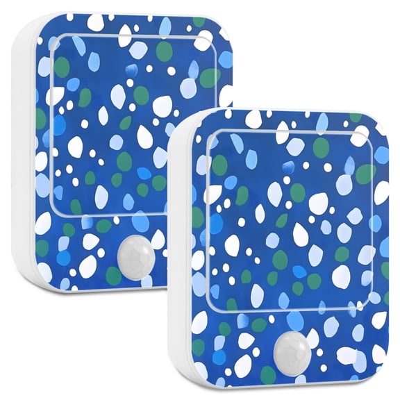 Yayeee 2-Pack Plug in LED Night Lights with Light Sensors Motion Detectors, Green Dots