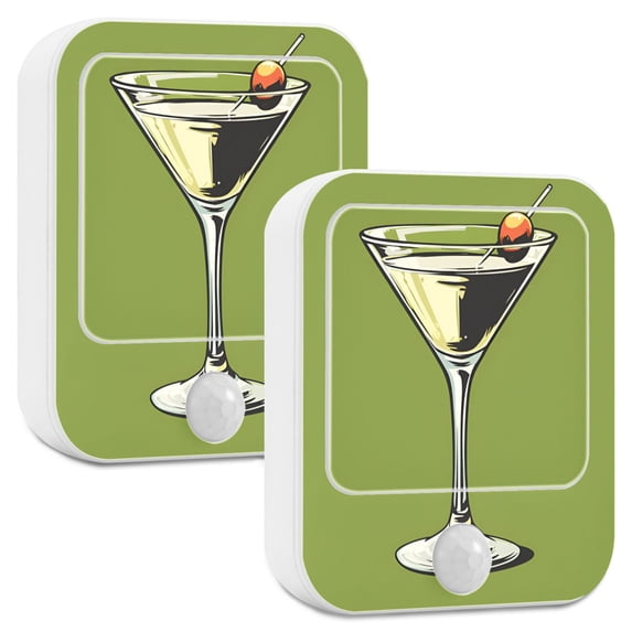 Yayeee LED Night Lights with Motion Detectors Auto Dusk to Dawn Light Sensors, 2 Pack, Light Black Martini