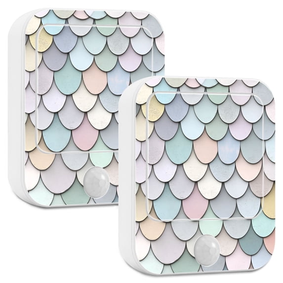 Yayeee LED Night Lights with Motion Detectors Auto Dusk to Dawn Light Sensors, 2 Pack, Light Blue Shimmering Pattern