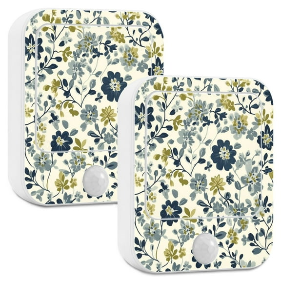 Yayeee 2-Pack Plug in LED Night Lights with Light Sensors Motion Detectors, Light Floral