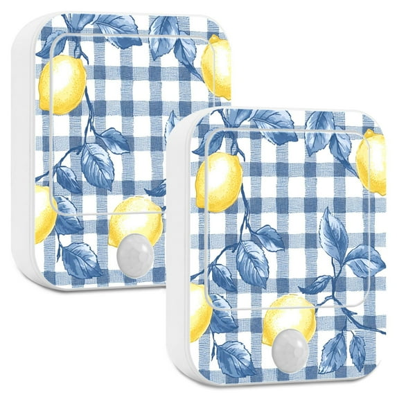 Yayeee 2-Pack Plug in LED Night Lights with Light Sensors Motion Detectors, Light Lemon
