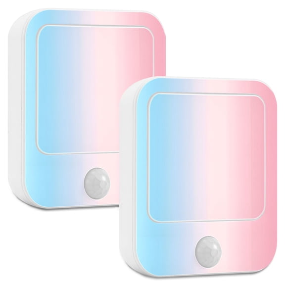 Yayeee 2-Pack Plug in LED Night Lights with Light Sensors Motion Detectors, Light Pink Gradient
