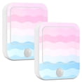 thumbnail image 1 of Yayeee LED Night Lights with Motion Detectors Auto Dusk to Dawn Light Sensors, 2 Pack, Light Pink Stripes, 1 of 7