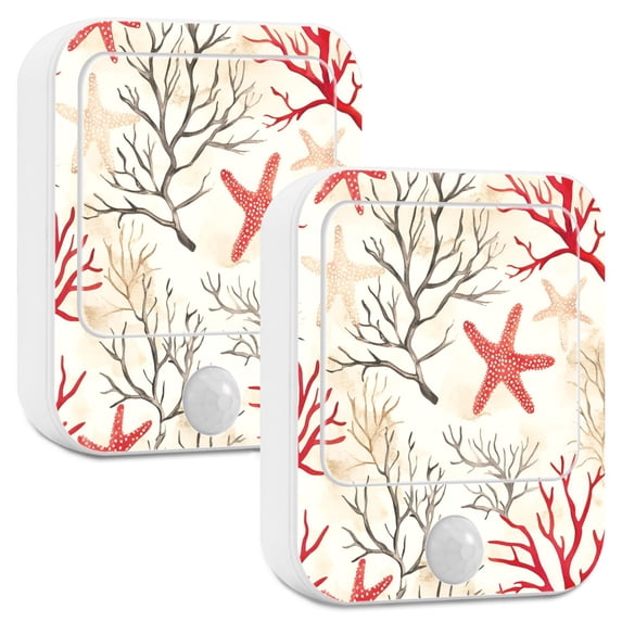 Yayeee LED Night Lights with Motion Detectors Auto Dusk to Dawn Light Sensors, 2 Pack, Light Starfish