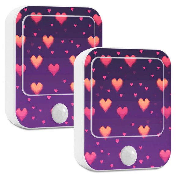 Yayeee LED Night Lights with Motion Detectors Auto Dusk to Dawn Light Sensors, 2 Pack, Love in The Clouds