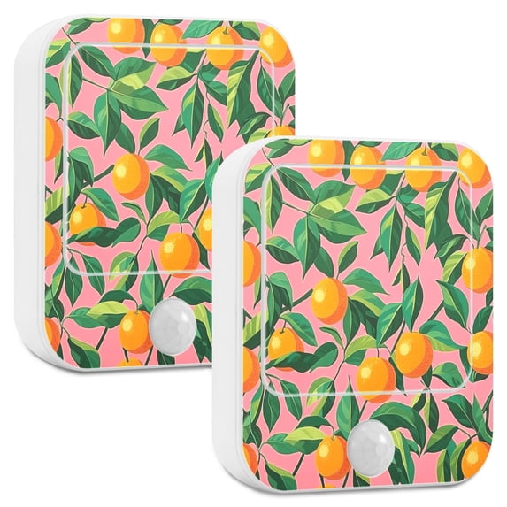 Yayeee LED Night Lights with Motion Detectors Auto Dusk to Dawn Light Sensors, 2 Pack, Pink Oranges