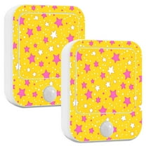Yayeee 2-Pack Plug in LED Night Lights with Light Sensors Motion Detectors, Pink Stars