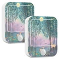 thumbnail image 1 of Yayeee 2-Pack Plug in LED Night Lights with Light Sensors Motion Detectors, Purple Forest Scene, 1 of 7
