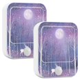 thumbnail image 1 of Yayeee 2-Pack Plug in LED Night Lights with Light Sensors Motion Detectors, Purple Forest, 1 of 7