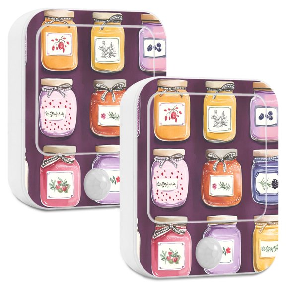 Yayeee 2-Pack Plug in LED Night Lights with Light Sensors Motion Detectors, Purple Jam