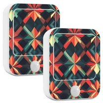 Yayeee 2-Pack Plug in LED Night Lights with Light Sensors Motion Detectors, Red Abstract