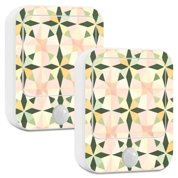 Yayeee 2-Pack Plug in LED Night Lights with Light Sensors Motion Detectors, Retro Black Stars