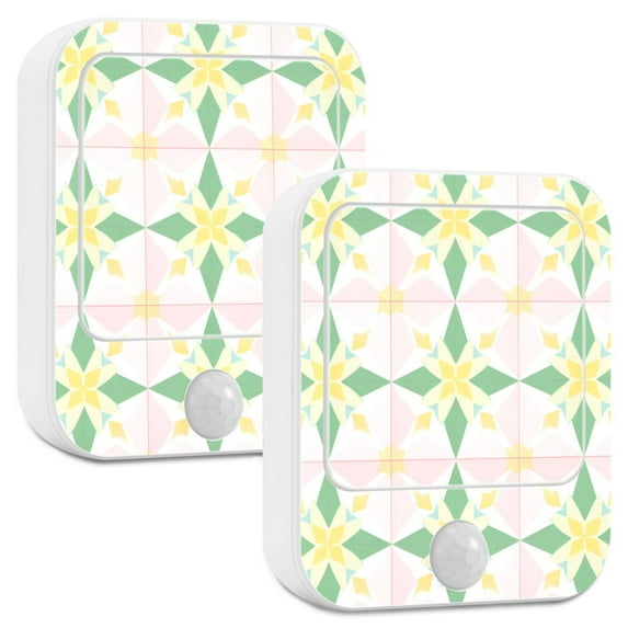 Yayeee 2-Pack Plug in LED Night Lights with Light Sensors Motion Detectors, Retro Yellow Stars