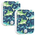 thumbnail image 1 of Yayeee 2-Pack Plug in LED Night Lights with Light Sensors Motion Detectors, Sharks Pattern, 1 of 7