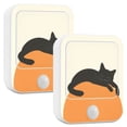 thumbnail image 1 of Yayeee 2-Pack Plug in LED Night Lights with Light Sensors Motion Detectors, Sleeping Black Cat, 1 of 7