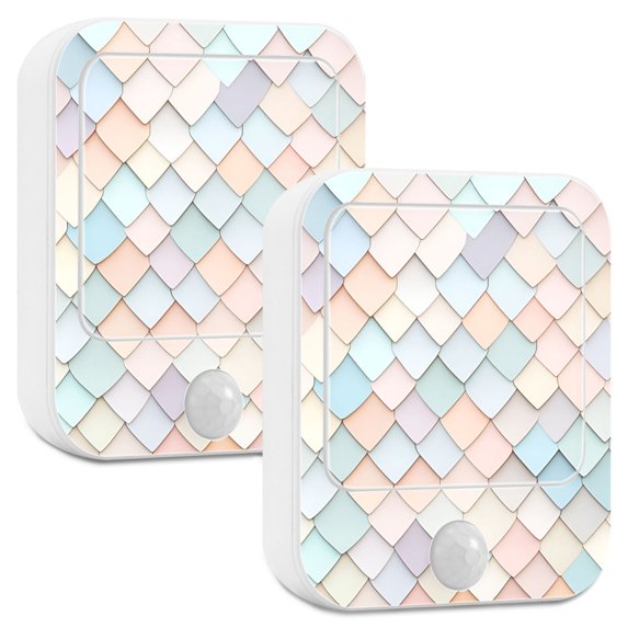 Yayeee LED Night Lights with Motion Detectors Auto Dusk to Dawn Light Sensors, 2 Pack, Small Pink Pattern