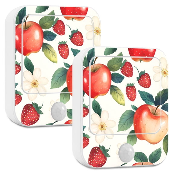 Yayeee LED Night Lights with Motion Detectors Auto Dusk to Dawn Light Sensors, 2 Pack, Strawberry Pattern