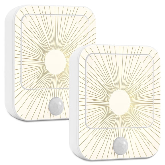 Yayeee 2-Pack Plug in LED Night Lights with Light Sensors Motion Detectors, Sunshine