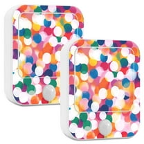 Yayeee 2-Pack Plug in LED Night Lights with Light Sensors Motion Detectors, White Colorful Circles