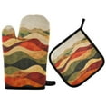 thumbnail image 1 of Yayeee Oven Mitts and Pot Holder Set of 2 Heat Resistant Kitchen Gloves Baking Hot Pad, Abstract Desert Pattern, 1 of 5
