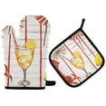 thumbnail image 1 of Yayeee Oven Mitts and Pot Holder Set of 2 Heat Resistant Kitchen Gloves Baking Hot Pad, Beach Crab, 1 of 5