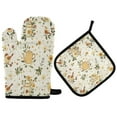 thumbnail image 1 of Yayeee Oven Mitts and Pot Holder Set of 2 Heat Resistant Kitchen Gloves Baking Hot Pad, Birds Sunflowers, 1 of 5