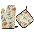 thumbnail image 1 of Yayeee Oven Mitts and Pot Holder Set of 2 Heat Resistant Kitchen Gloves Baking Hot Pad, Birds with Strawberries, 1 of 5