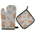 thumbnail image 1 of Yayeee Oven Mitts and Pot Holder Set of 2 Heat Resistant Kitchen Gloves Baking Hot Pad, Cartoon Bear, 1 of 5