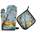 thumbnail image 1 of Yayeee Oven Mitts and Pot Holder Set of 2 Heat Resistant Kitchen Gloves Baking Hot Pad, Colorful Leaves, 1 of 5