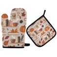 thumbnail image 1 of Yayeee Oven Mitts and Pot Holder Set of 2 Heat Resistant Kitchen Gloves Baking Hot Pad, Fall Acorns Pattern, 1 of 5