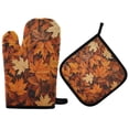 thumbnail image 1 of Yayeee Oven Mitts and Pot Holder Set of 2 Heat Resistant Kitchen Gloves Baking Hot Pad, Fall Pattern, 1 of 5