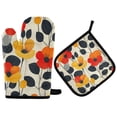 thumbnail image 1 of Yayeee Oven Mitts and Pot Holder Set of 2 Heat Resistant Kitchen Gloves Baking Hot Pad, Floral Pattern, 1 of 5
