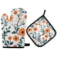 thumbnail image 1 of Yayeee Oven Mitts and Pot Holder Set of 2 Heat Resistant Kitchen Gloves Baking Hot Pad, Flowers Pattern, 1 of 5